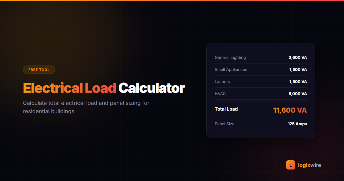 Electrical Load Calculator — Free Panel Sizing
