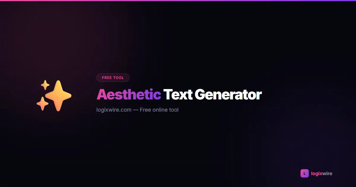 Aesthetic Text Generator — grid of Unicode font previews including bold, script, gothic, and zalgo from plain text input