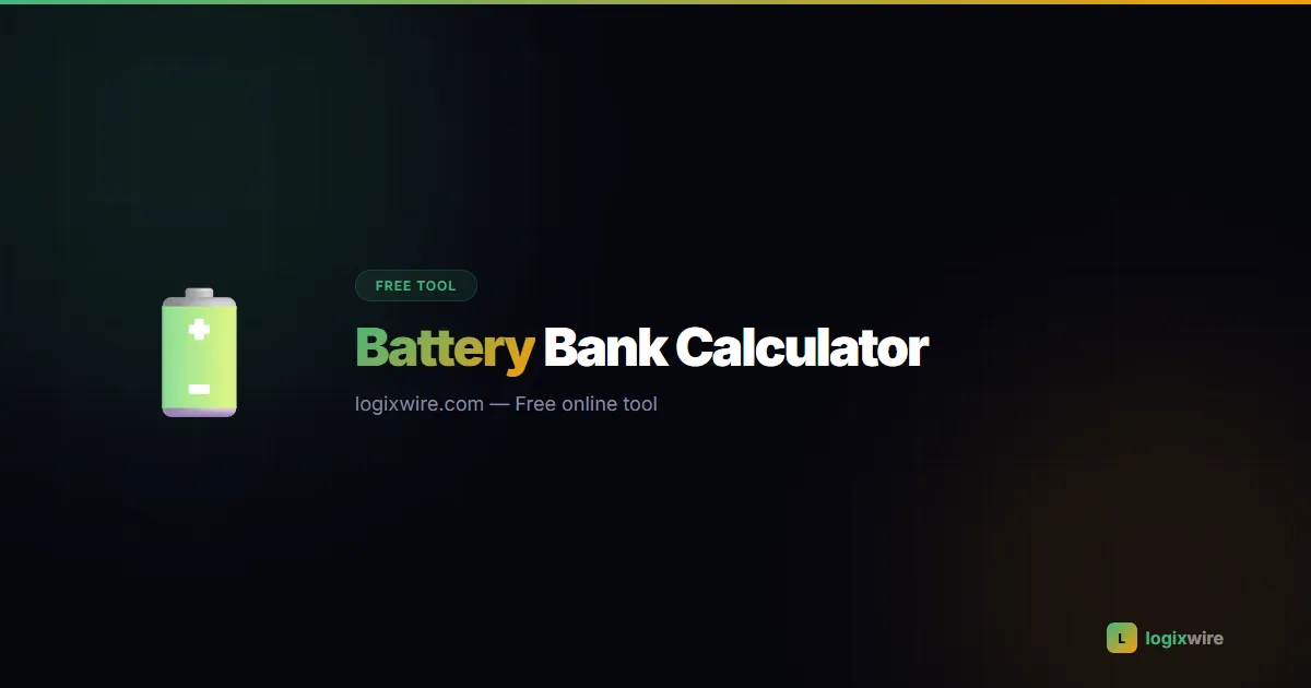 Battery Bank Calculator — size solar battery banks for off-grid and backup systems