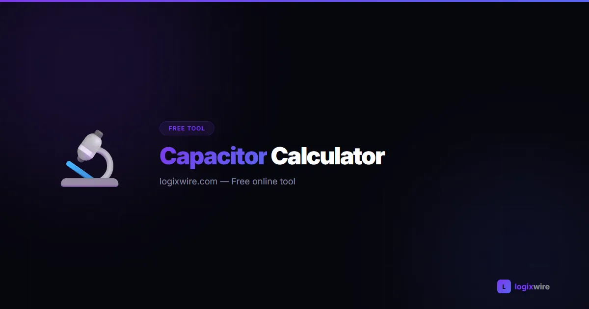 Capacitor Calculator — calculate charge, energy, and RC time constant
