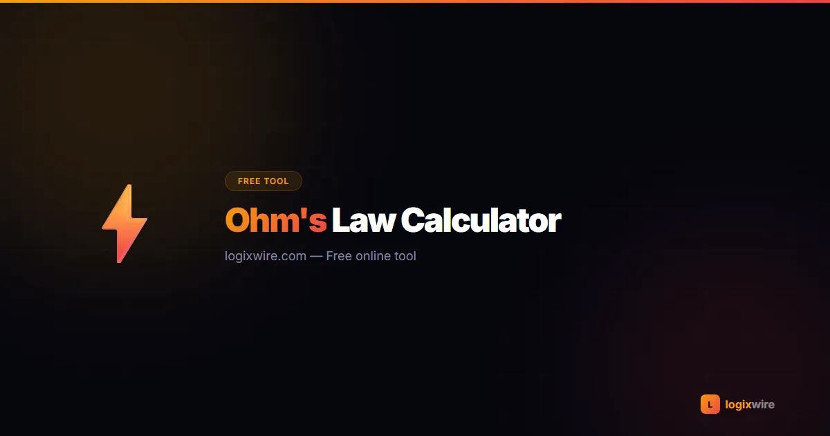 Ohm's Law Calculator — solve for voltage, current, resistance, and power instantly
