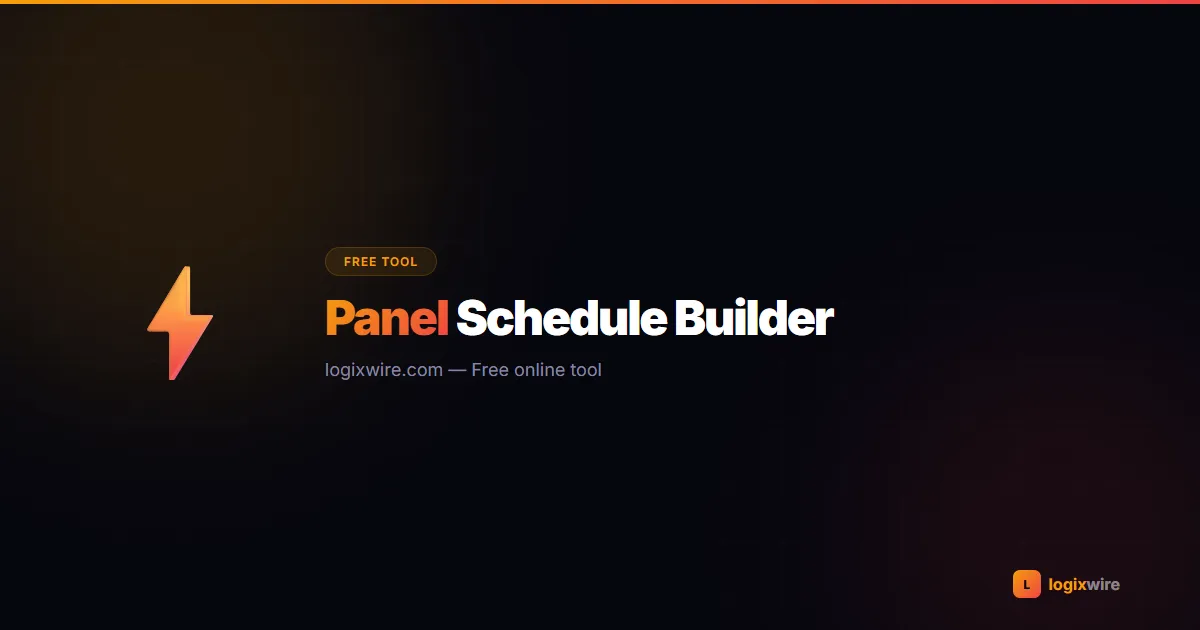 Panel Schedule Builder — create professional permit-ready electrical panel load schedules