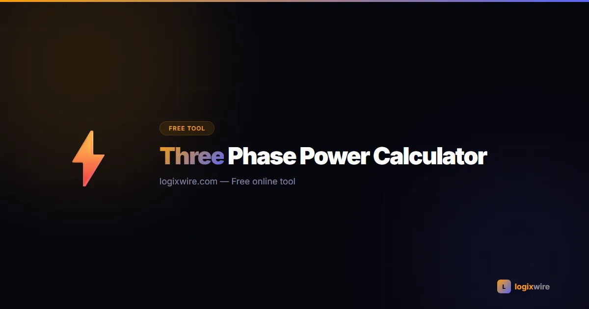 3-Phase Power Calculator — calculate kW, kVA, current, and power factor for wye and delta systems