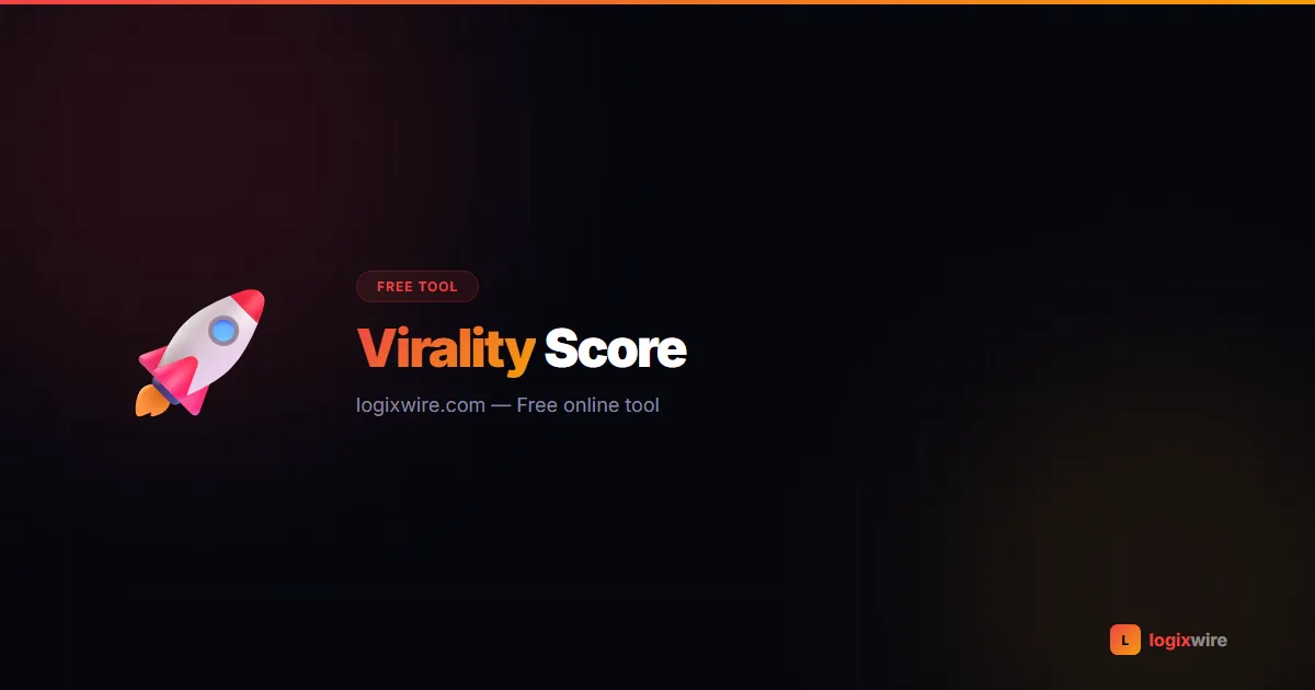 Virality Score Checker — radar chart showing 5 factor scores and total virality percentage