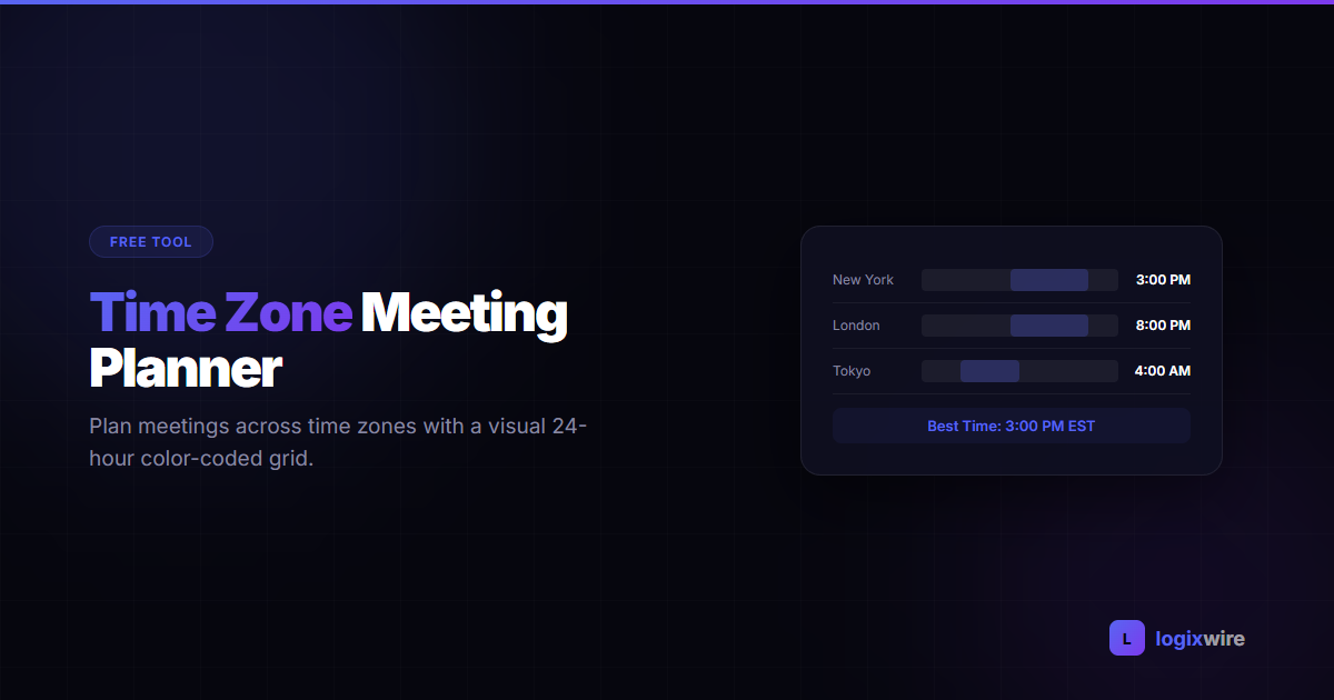 Time Zone Meeting Planner — Find Best Meeting Time Free