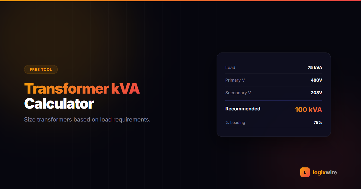 Transformer KVA Calculator — Free Sizing Tool